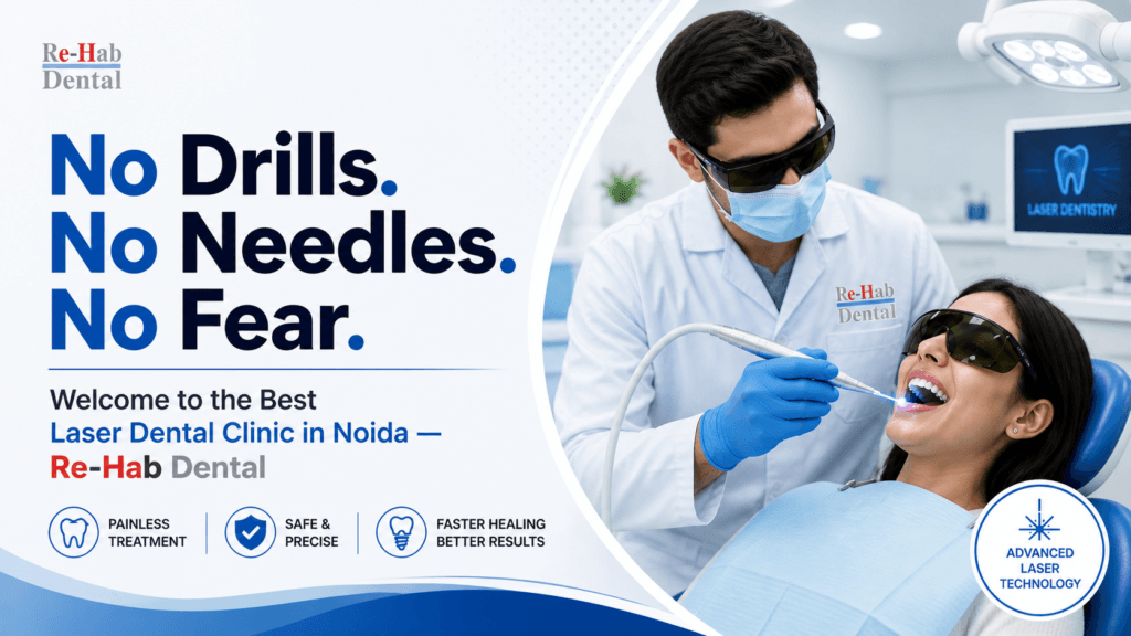 No Drills. No Needles. No Fear. Welcome to the Best Laser Dental Clinic in Noida — Re-Hab Dental​