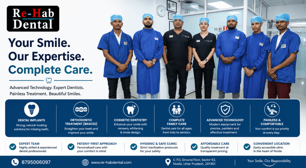 Why Re-Hab Dental Is the Best Dental Clinic in Noida — Implants, Braces & Complete Family Care